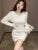 Autumn ’s Knitted Dresses for Hoodies V-neck Long Sleeve Bodycon Short Dress Korean Vestidos Mujer New