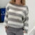 Striped Loose Fit Knitted Pullovers Autumn Spring Long Sleeve Knitwear Grunge Y2k Sweater Preppy Clothes