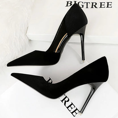 Shoes Purple Pumps Design Suede High Heels Party Shoes Stilettos Lady Heels Pumps Shoes Large Size 43
