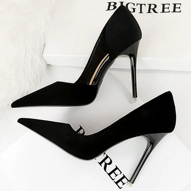 Shoes Purple Pumps Design Suede High Heels Party Shoes Stilettos Lady Heels Pumps Shoes Large Size 43