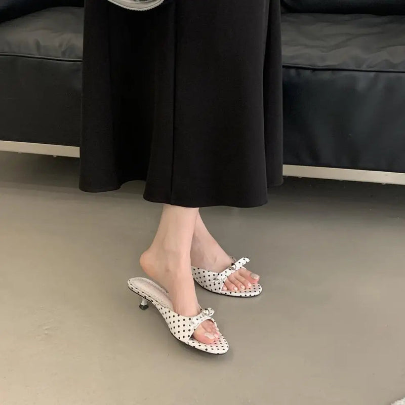 String Bead Highheeled Shoes Lady Slippers Outdoor Slides Pantofle Butterflyknot Low Rubber Flip Flops Hawaiian Pu