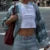 Stripe Pattern Cropped Cardigans Lantern Sleeves Knitted Sweater Aesthetic Y2k Knitwear Coat Autumn Outwear Street
