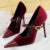 Shoes New Buckle Design Pumps Pointed Shoes High Heels Suede Stilettos Heels 7cm 10cm Shoes Large Size 43
