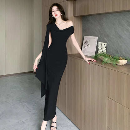 Summer New Strapless Sleeveless Bodycon Long Dresses Slim Split Backless Package Hip Dress Vestidos
