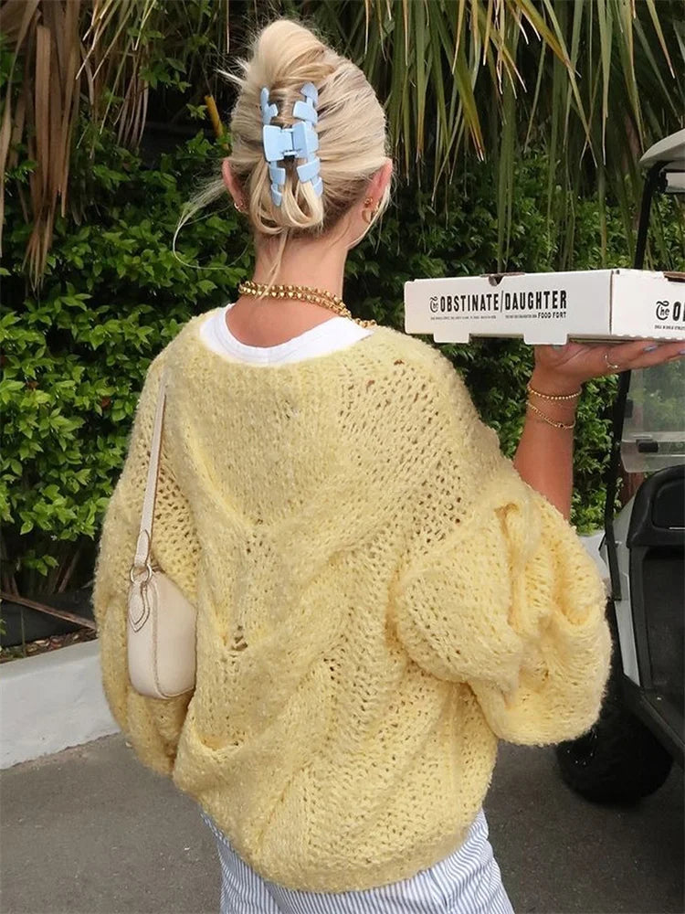 Knitwear Sweater Pullover Female Loose See-through Autumn Beach Holiday Clothes ’s Knit Pullover