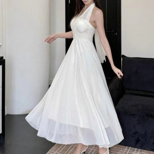 Dresses Spring Summer Halter Beach Style Backless Long Dresses Korean Vestidos Mujer