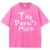 Pink Letter Design Washed T Shirt Cotton T-shirts Soft Mineral Tees Girl Loose Female Tee Tops Y2k