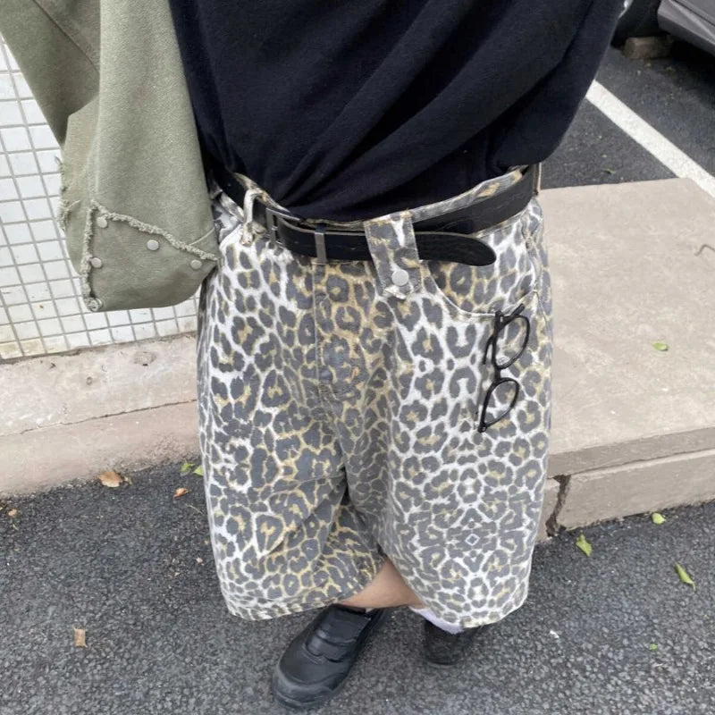 Y2k Clothes Calflength Pants Leopard Spring Summer Loose Pantalones De Mujer Trousers