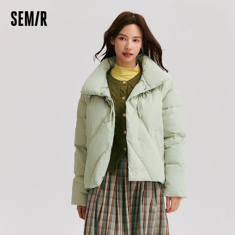 Down Jacket Chinese Style Disk Button Gentle Series Sweet New Winter Stand Collar Loose Texture Thick Coat