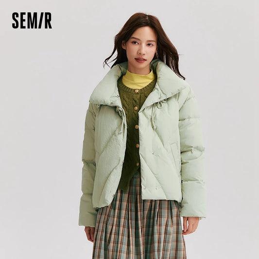 Down Jacket Chinese Style Disk Button Gentle Series Sweet New Winter Stand Collar Loose Texture Thick Coat