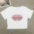 American Basic Round Neck Pullover Letter Print Knit Short Sleeve T-shirt Spice Summer Slim-fit Crop Top