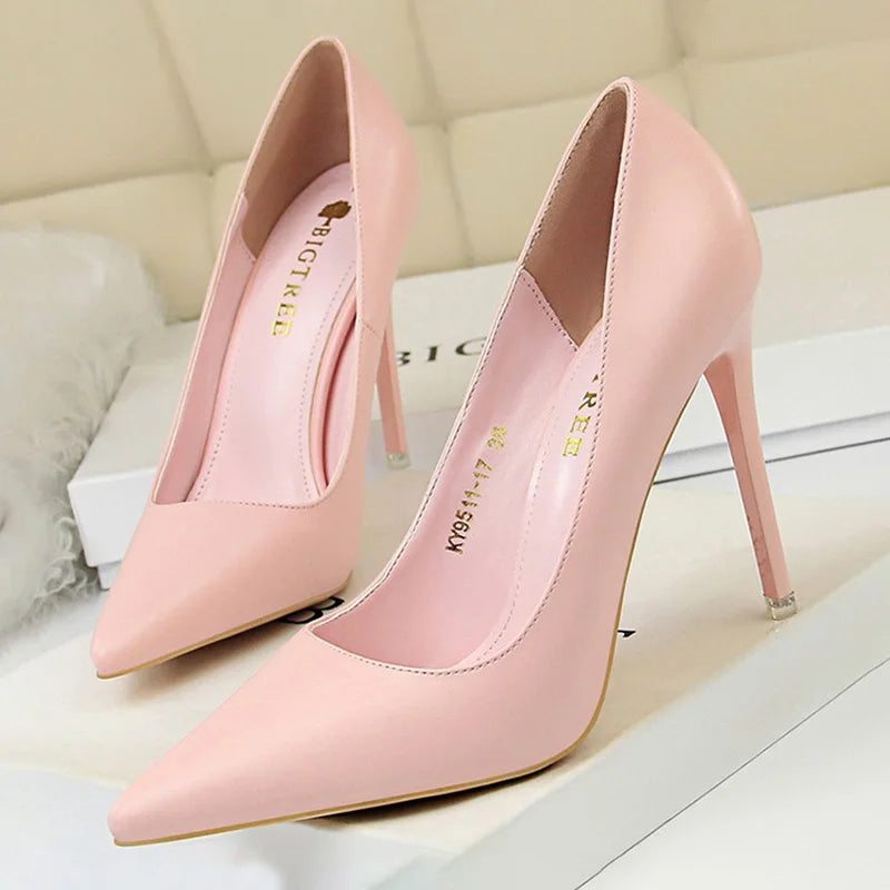 Shoes Pumps Pu Leather High-heeled Shoes Wedding Shoes Stiletto Heels Party Shoes Large Size 42 43