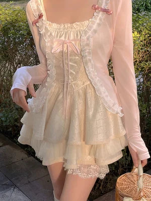 Blouses Allmatch Fungus Edge Chiffon Tender Summer Style Sunscreen Loose Outerwear