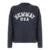 Y2k V-neck Sweatshirt Letter Print Preppy Style Dark Blue Long Sleeve Top Winter Pullovers