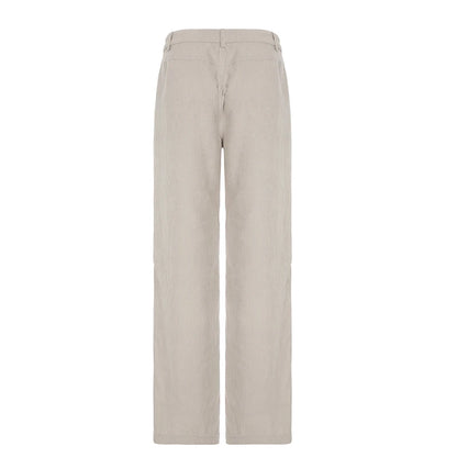Causal All-match Basic Corduroy Pants Gentle Loose Wide Leg Pants Simple High Autumn New