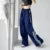 Striped Sweatpants Hip Hop Baggy Wide Leg Cargo Pants Bf Y2k High Waist Drawstring Joggers Trousers