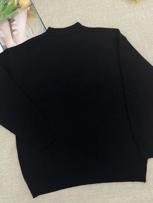 Temperament Commuter Style Pullover Sweater for ’s Autumn and Winter New Loose All-match Crew-neck Knitwear