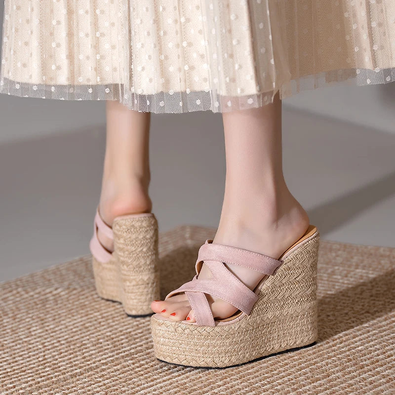 Size 3239 Summer New Open Toe Sandals High Heel Wedge Platform Beach Sandals Shoes