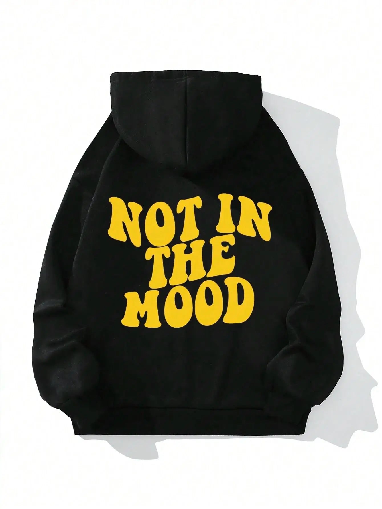Not in the Mood Personality Letter Female Hoodies Personality Loose Hoodie Autumn Warm Fleece Hoody Harajuku Street Pullover