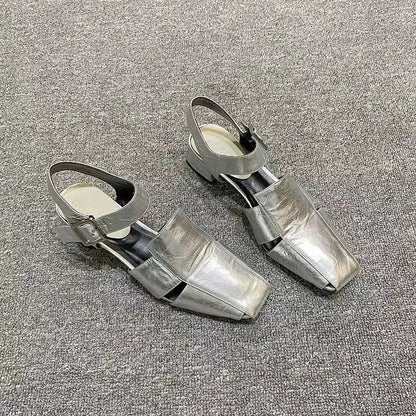 Highend Shoes Highheeled Characteristic Single Shoes Thickheeled Pu Mediumheeled Shoes