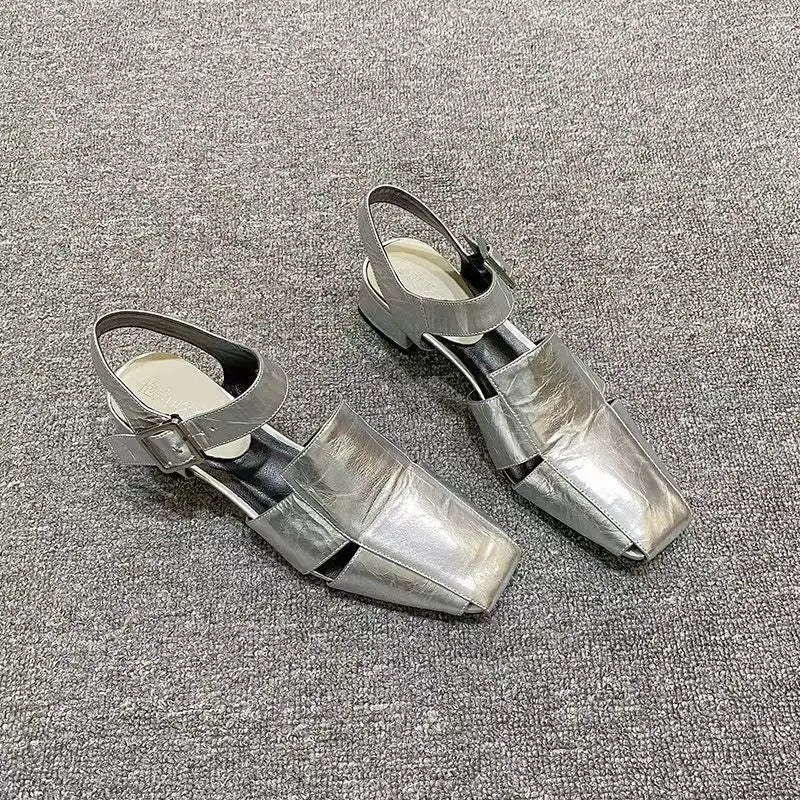 Highend Shoes Highheeled Characteristic Single Shoes Thickheeled Pu Mediumheeled Shoes