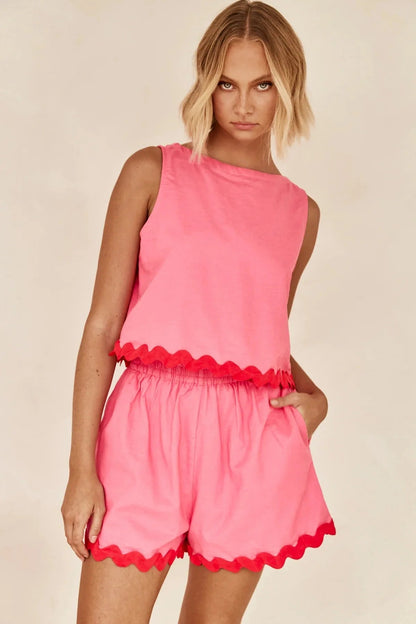 Spring/summer New Comfortable and Color Sleeveless Unique Shorts Set Harajuku Clothing Short Femme Y2k