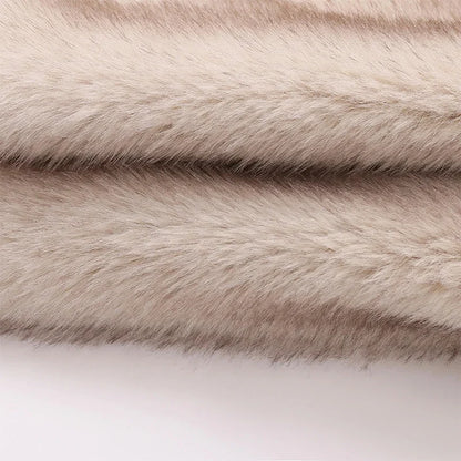Iconic Street Week Brand Gardient Cropped Faux Fur Coat Winter Hot Cool Fluffy Short Fur Jacket