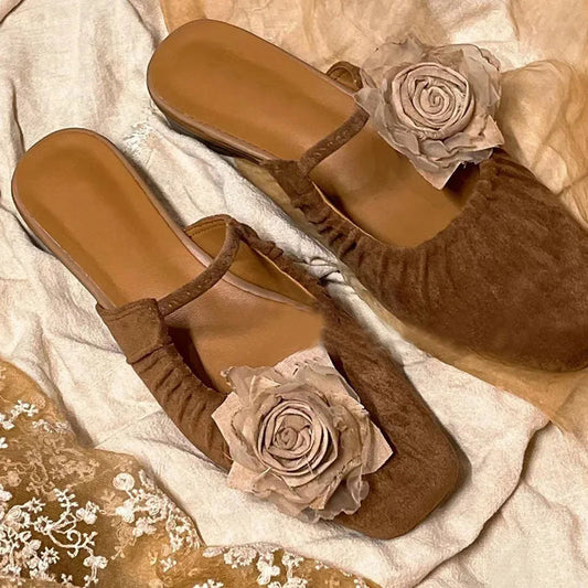 New Summer Half Slipper Mary Jane Shoes Mules Shoes Low Heel Sandal Outdoor Slipper