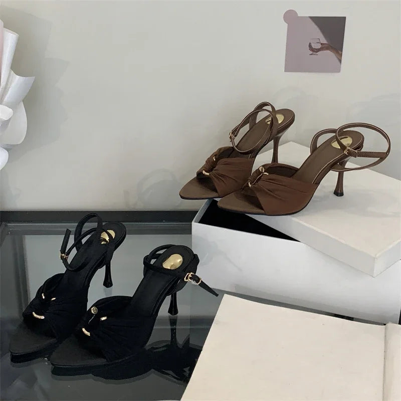 Street Style Thin High Heels Woman Pumps Pointed Toe Slingbacks Stripper Party Dress Shoes