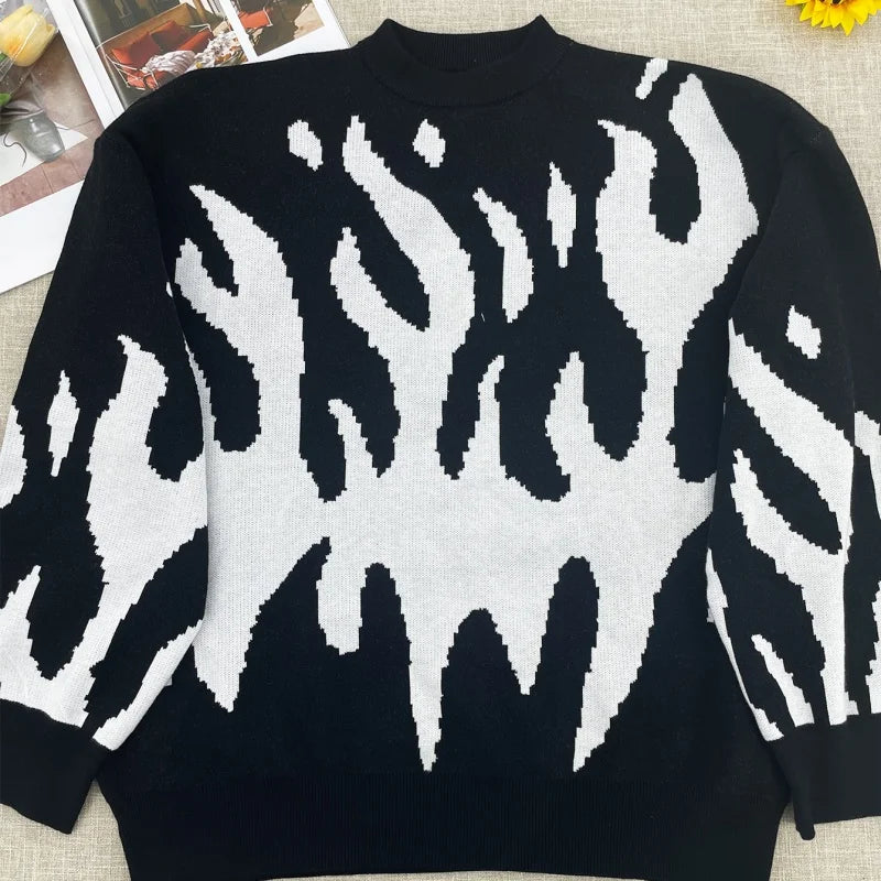 Temperament Commuter Style Pullover Sweater for ’s Autumn and Winter New Loose All-match Crew-neck Knitwear