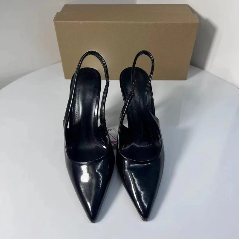Designer Autumn High Heel Shoes for Black Square Head Belt Buckle Decoration Professional Pumps