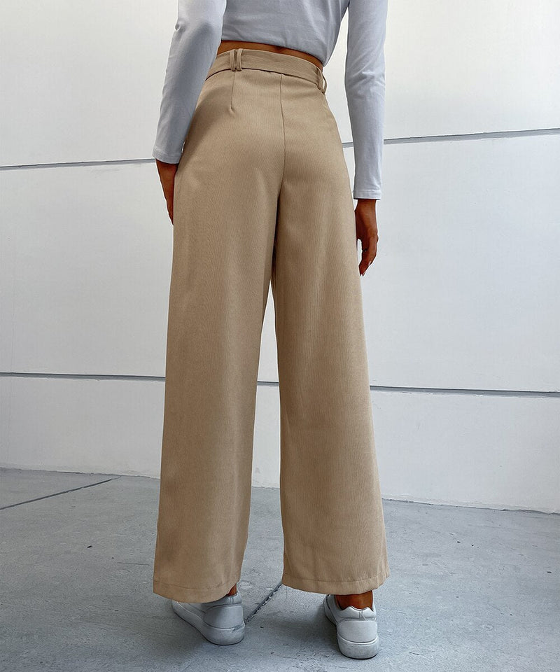 Corduroy Belted Wide Leg Pants