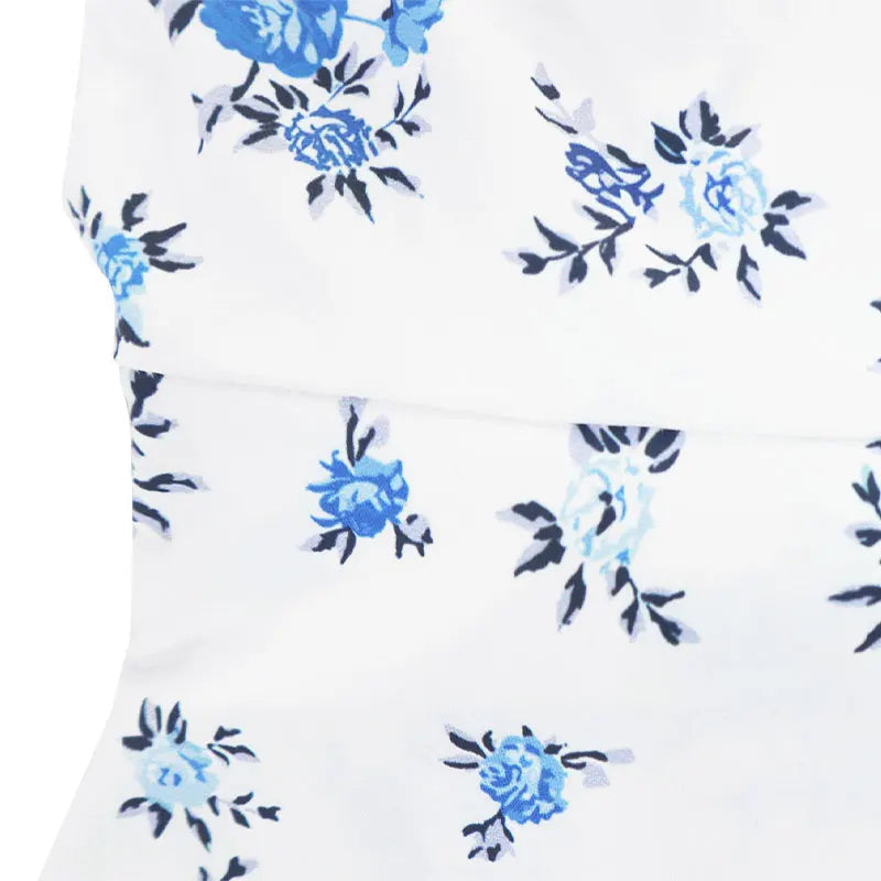 Halter Mini Dresses Spring Summer New Slim Blue Print Dress Backless Dress