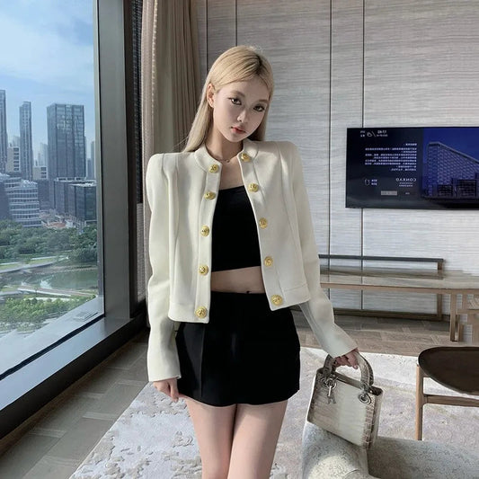 Autumn New Classic Gold Button Coat Ol Jackets Jaqueta Casaco Chaquetas