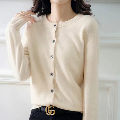 Cardigans Sweater O-neck Spring Autumn Knitted Cashmere Cardigans Single Breasted Sweaters Df4934