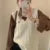 Sweater Cardigan Sleeveless Top Sweater Knitted Vest Commuter Style Clothes Preppy Look Autumn Winter Woolly