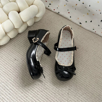 Jk Mary Jane Shoes Causal Shallow Butterflyknot Shoes Spring Autumn Female Leather Shoes