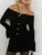 Knit Backless Sweater Pullover Female Patchwork Ribbed Off-shoulder Slim Y2k Autumn Top ’s Knitwear Pullover