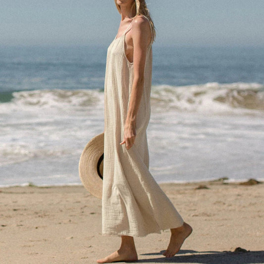 Spaghetti Strap Cotton Midi Dress