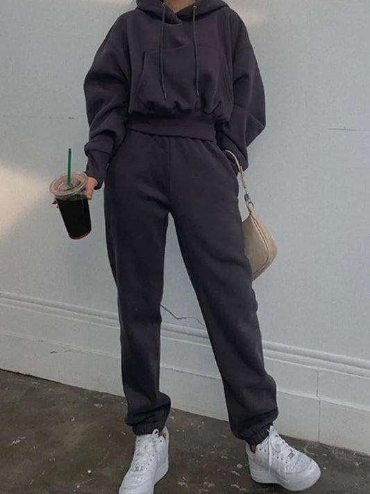 New Hoodies Suit Winter Spring Tracksuit Two Pieces Set Sports Pullover Sweatpants Sweatshirt Mujer