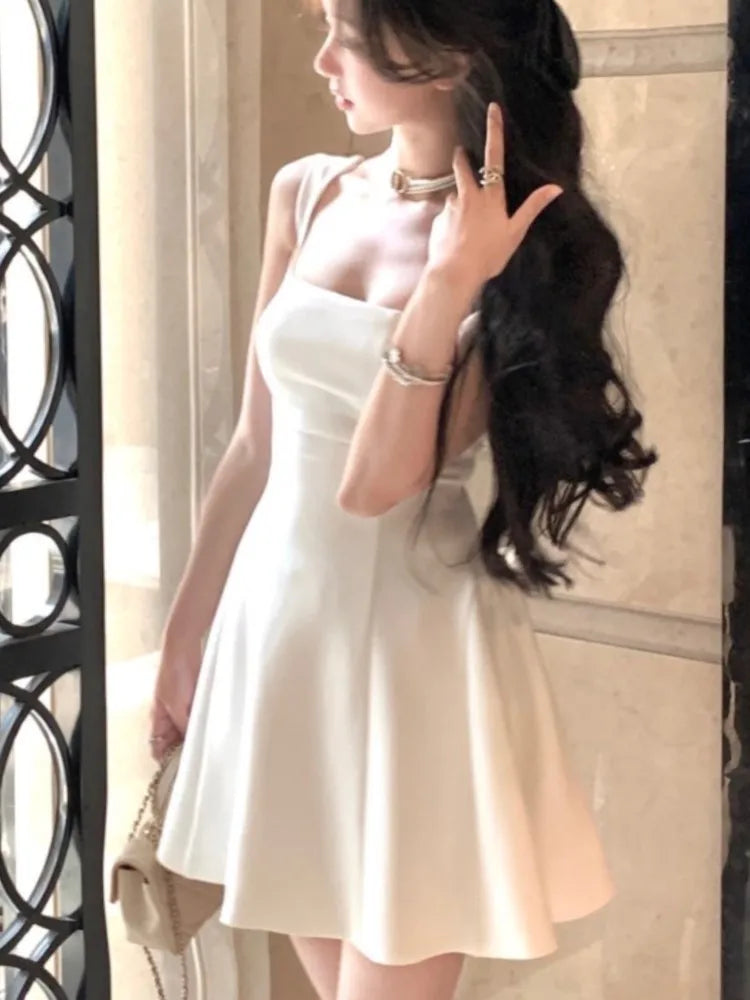 Aline Mini Dresses New Korean Summer Plain Corset Princess Tutu Dress Wedding Party Evening Robe