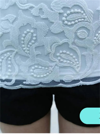 Spring Autumn Style Lace Blouses Shirts Lady Peter Pan Collar Long Sleeve Beading Blusas Top Df1758