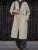 Loose ’s Overcoat Pocket Lapel High Waist Long Sleeve Winter Jacket Coat Patchwork Outwear