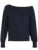 Dark Blue Minimalist Style Autumn Winter Sweaters White Simple Basic Loose Knitted Pullover Jumpers