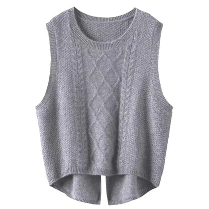 V-neck Sweater Vest Sleeveless Preppy Style Sweet Knitted Vest Female Pullover Waistcoat Fall Winter