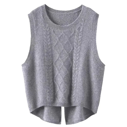 V-neck Sweater Vest Sleeveless Preppy Style Sweet Knitted Vest Female Pullover Waistcoat Fall Winter