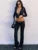 Printed 2 Piece-set Hoodie Slim Cropped Top and High Waist Trousers Outfits Contrast ’s Pants Sets