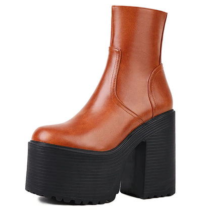 Platform Ankle Boots Winter Brand Design Great Quality Gothic Style Comfy Cool Street Shoes Boots Big Size 43
