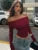 Off Shoulder T-shirts Classic Autumn Long Sleeve Bandage Slim Crop Tops Female Simple Wild Tees