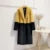 Mixed Color Patchwork Faux Mink Fur Winter Coat Jacket Fluffy Lapel Collar Brand Long Overcoats